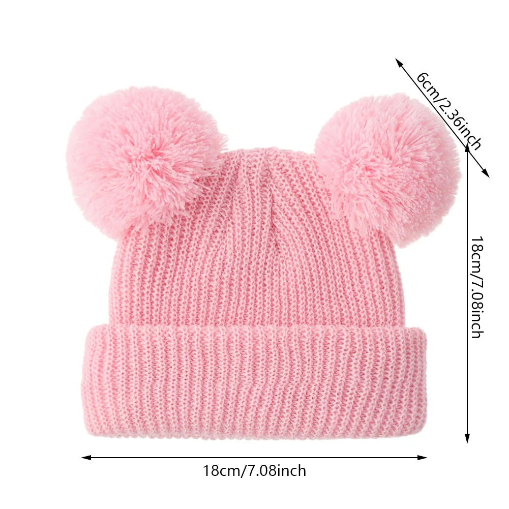 Baby Knotted Turban Hat for Newborns | Pom Pom Cap close-up view