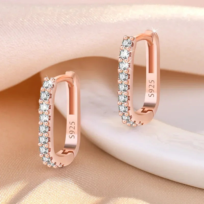 Original designer 925 Sterling Silver Elegant Crystal Jewelry Fashion Zircon Circle H lifestyle view