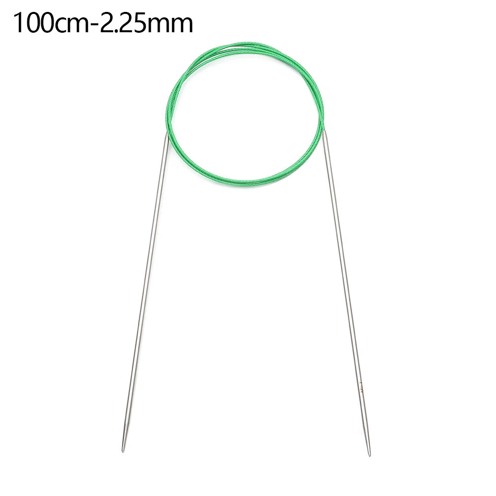 80/100cm Stainless Steel Circular Needle Round Weaving Knitting Needles Handmade Croch close-up view
