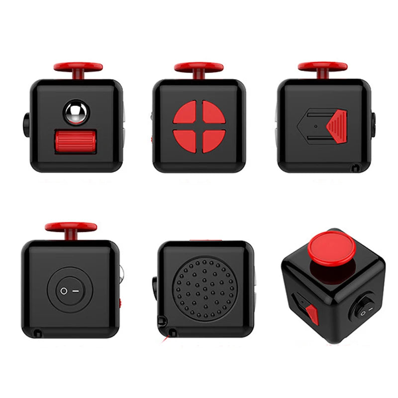 6/12 Sides Rainbow Fidget Cube | Decompression Sensory Toy for Anxiety and ADHD close-up view