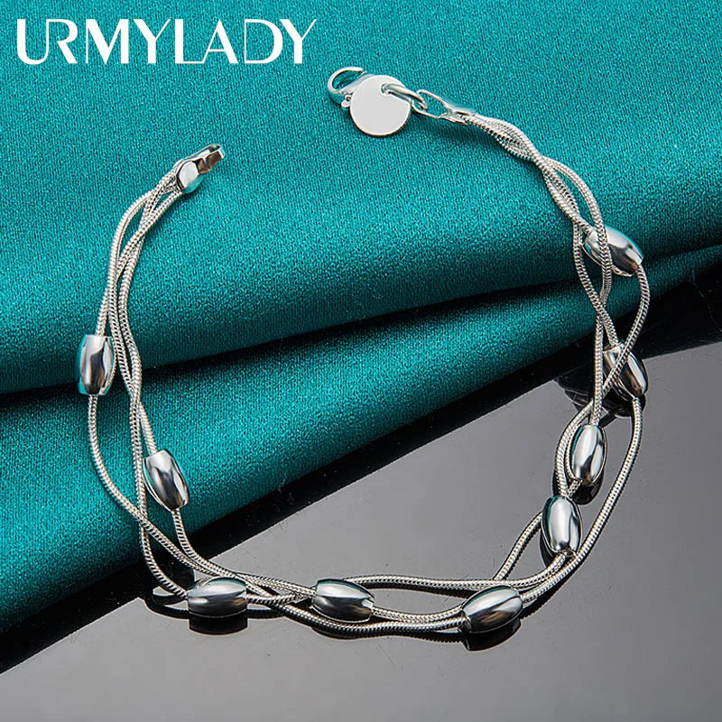 925 Sterling Silver Chain Link Bracelet for Women