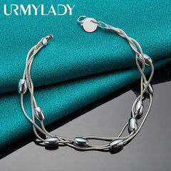 925 Sterling Silver Chain Link Bracelet for Women