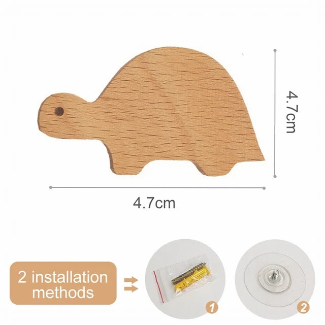 Wooden Animal Hook | Cute Wall Mounted Coat and Key Holder alternate view