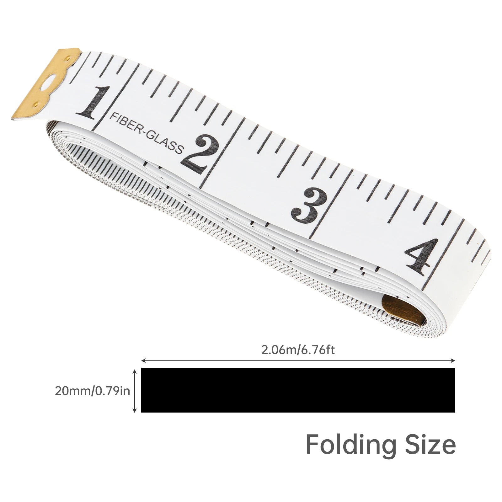 2m White Waist Circumference Soft Tape Measure | Clothing Tailor Measuring Ruler alternate view