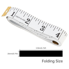 2m White Waist Circumference Soft Tape Measure | Clothing Tailor Measuring Ruler alternate view