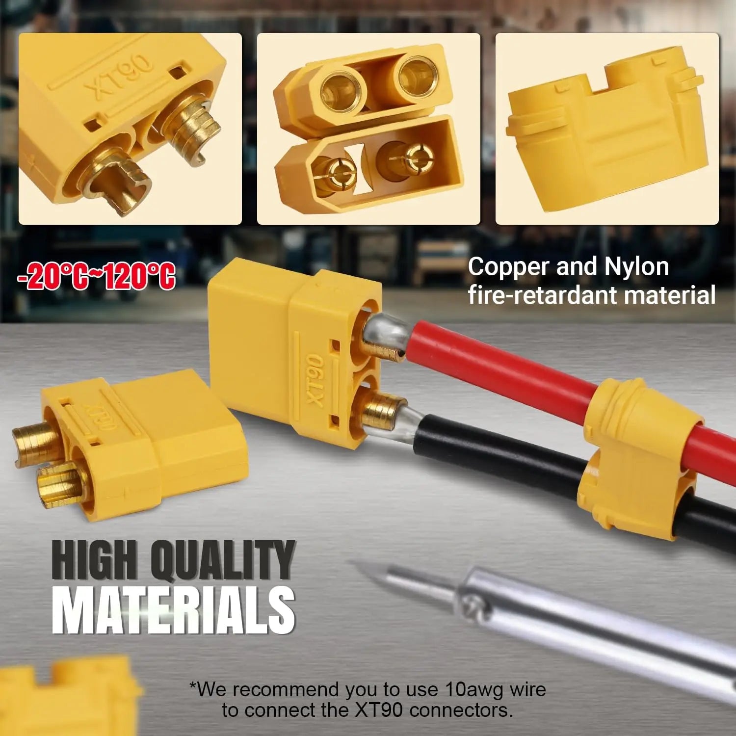 XT90 Plugs Male Female Connectors Copper Bullet Wire Connectors Welding Terminal Powe lifestyle view
