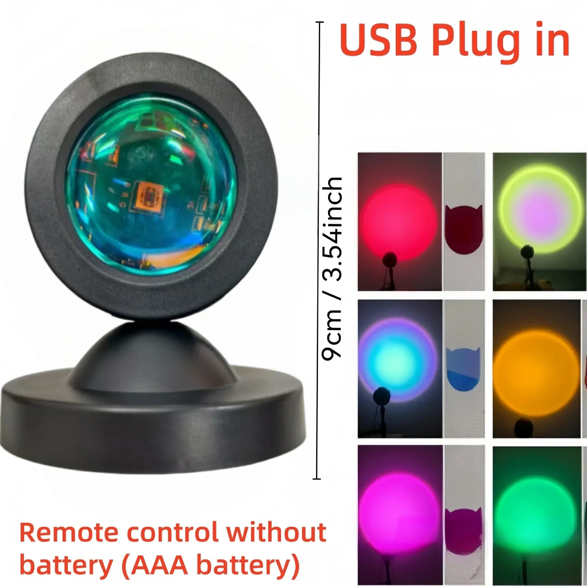 Sunset Projection Night Light with Remote | 16 Color RGB LED Mood Lamp additional angle