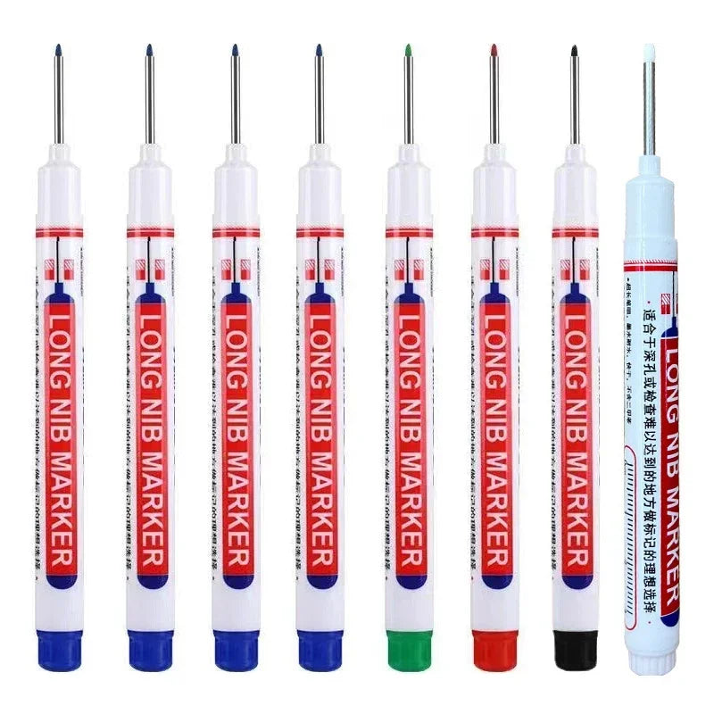 20mm Deep Hole Long Nib Markers Set | Multi-Purpose Perforating Pen for Metal, Wood, a close-up view