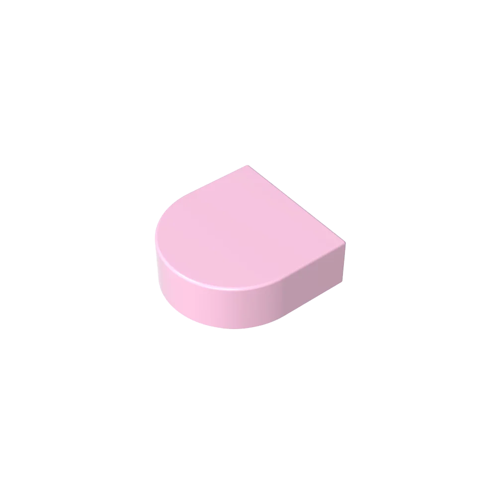 Gobricks Tile Round 1 x 1 Half Circle Extended | Compatible Brick Building Block detail view