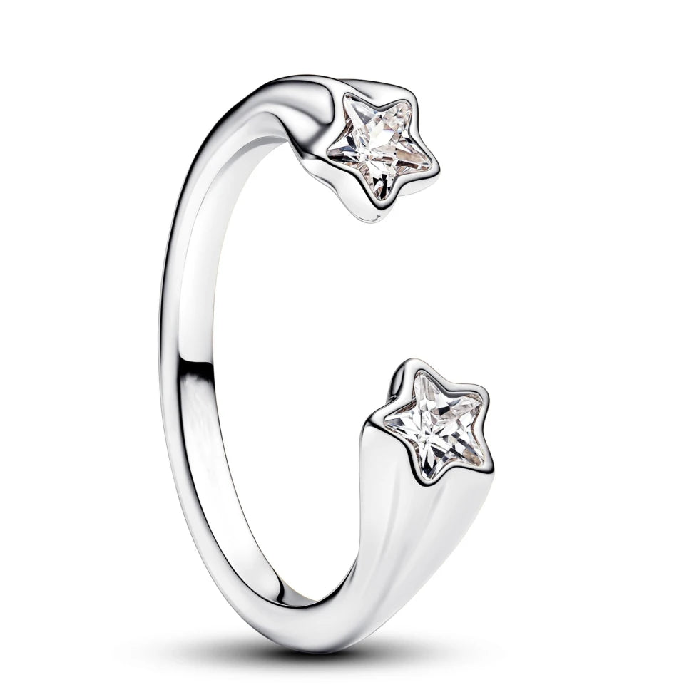 925 Sterling Silber Snoopy Weihnachtsring | Rosa Diamant Orchideen-Schmuck