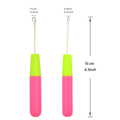 1 Pc 0.5cm/0.38cm Dreadlock Knitting Hook Crochet Hook Plastic Crochet Hook Needle Hair Weaving Crochet Needle Hook