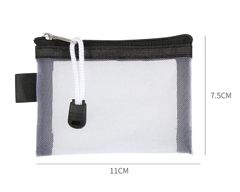 Mini Clear Nylon Mesh Zipper Coin Purse | Portable Wallet for Cards, Keys, and Lipstick detail view