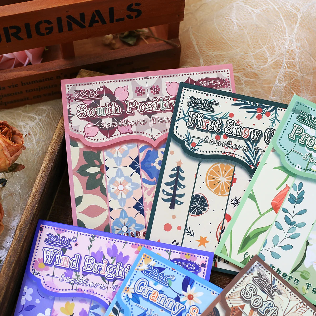 Vintage Floral Scrapbook Paper Set | 30 Sheets Aesthetic Journaling Supplies detail view