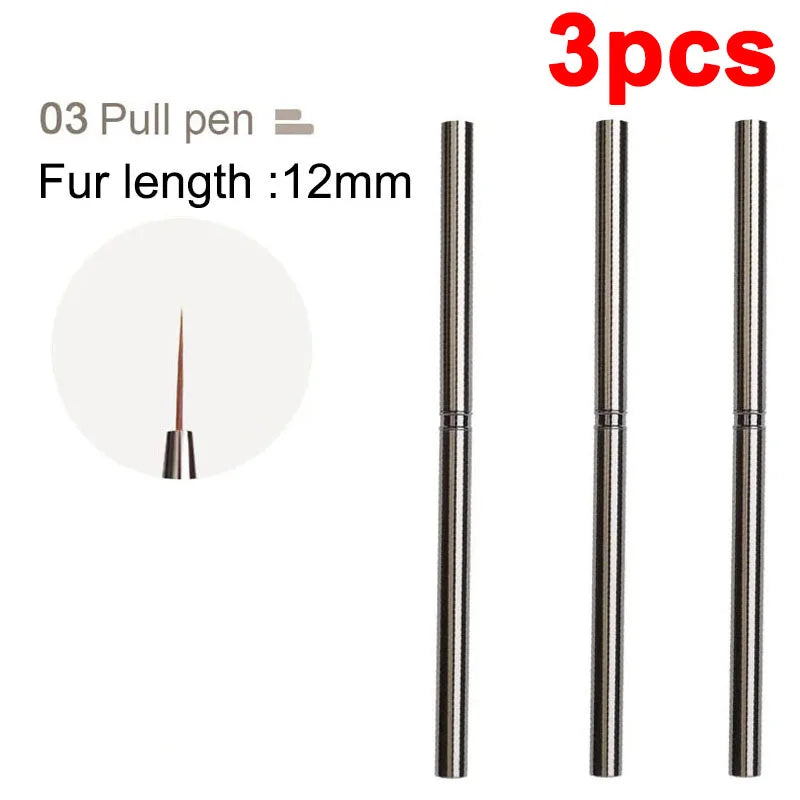 Nails Art Liner Brushes Striping Drawing Elongated Lines Painting 6/9/12/15/18mm Nail lifestyle view