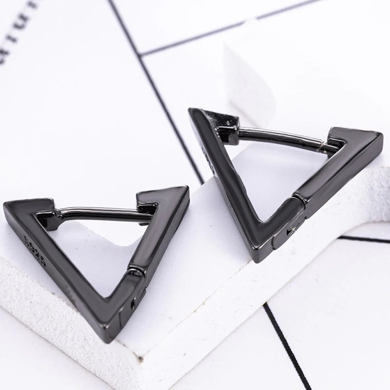 Vintage Punk Stainless Steel Stud Earrings for Men Women | 1 Pair Black Earrings Set alternate view