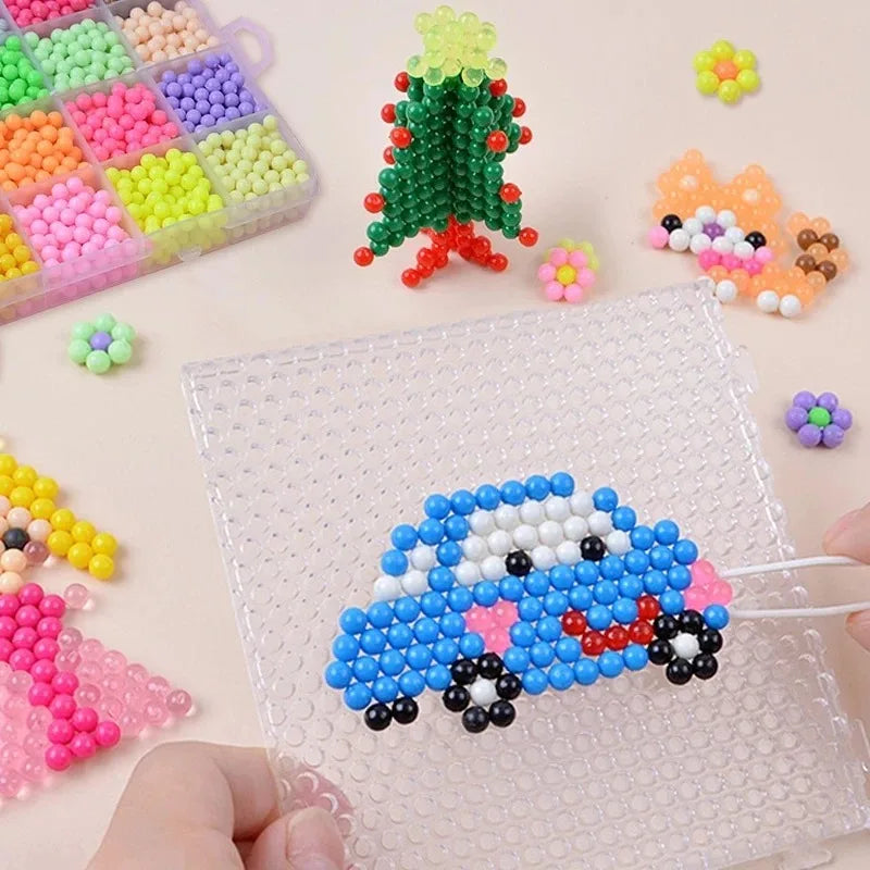 600Pcs box Hama Water Beads Spray Magic Beads Educational Perler perlen beads Puzzles close-up view