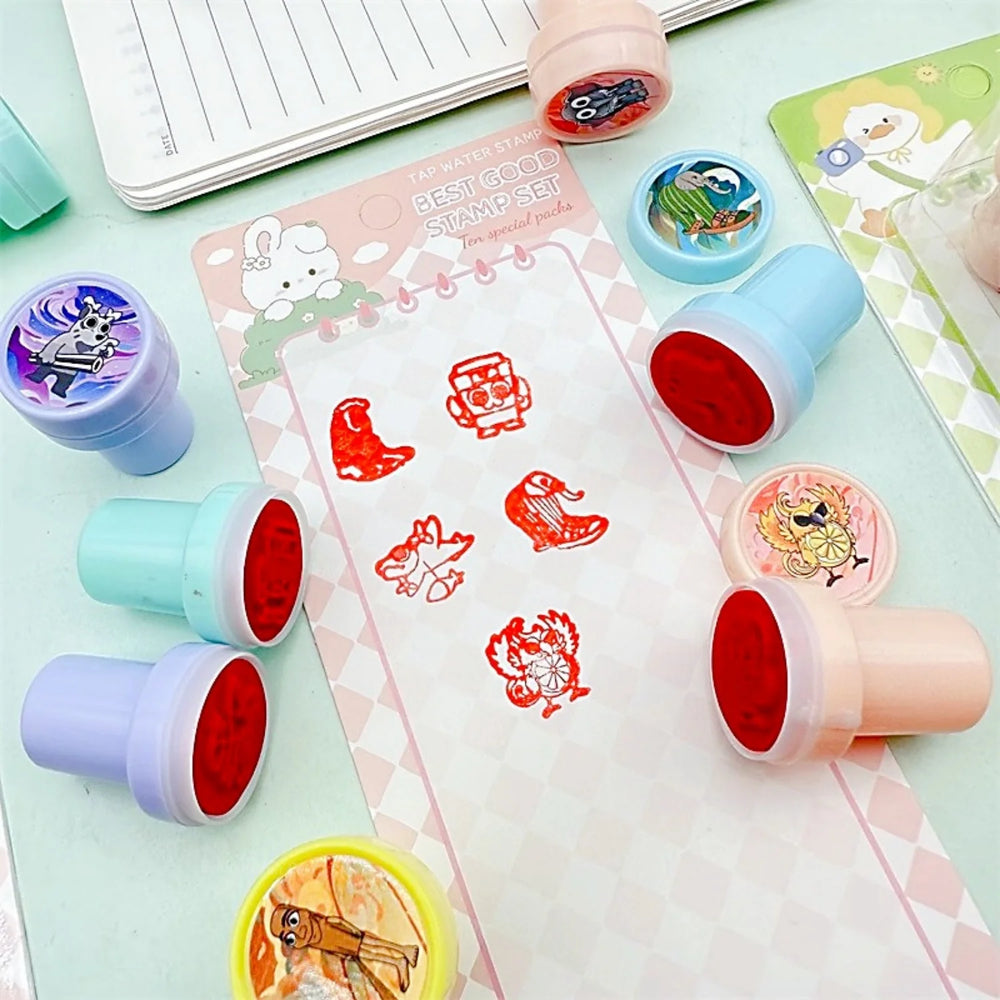 10Pcs Italian Brainrot Seal Gift Cartoon Animal Stamps Birthday Party Favors Classroo alternate view