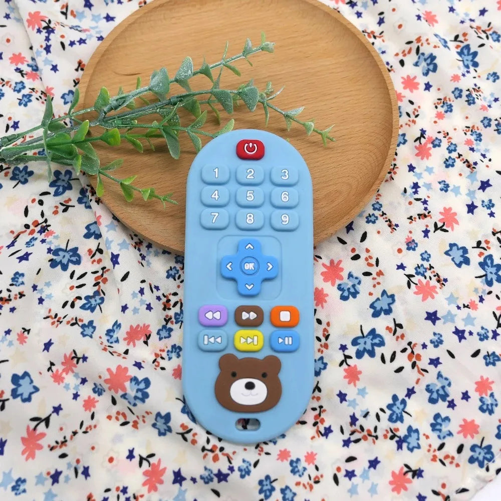 1/4pcs Children's teething remote control silicone material baby teething toys simulatio detail view