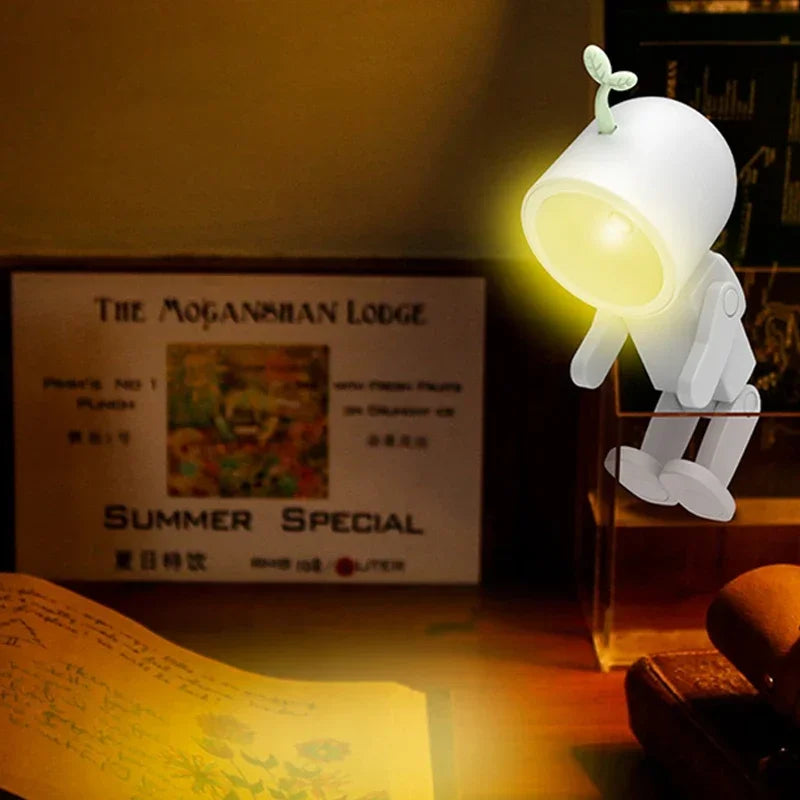 Creative Astronaut Magnetic Night Light | LED Mini Square Robot Desk Lamp additional angle