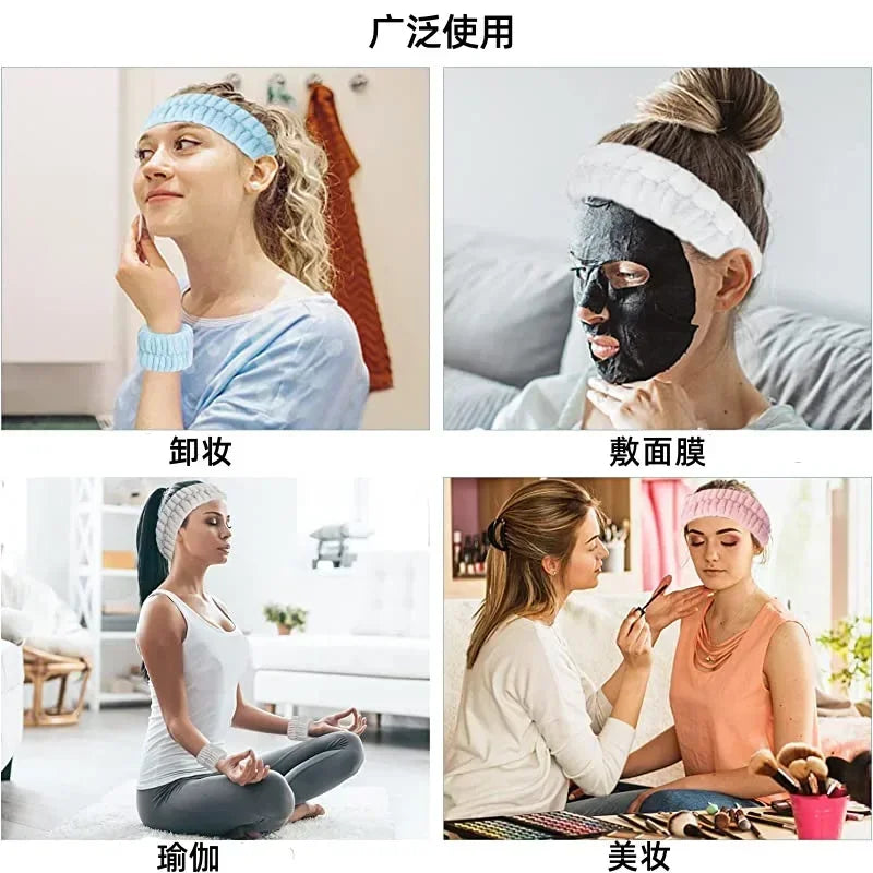 Soft Coral Fleece Headband Women Makeup Wash Face Spa Elastic Hair Band Fashion Female G detail view