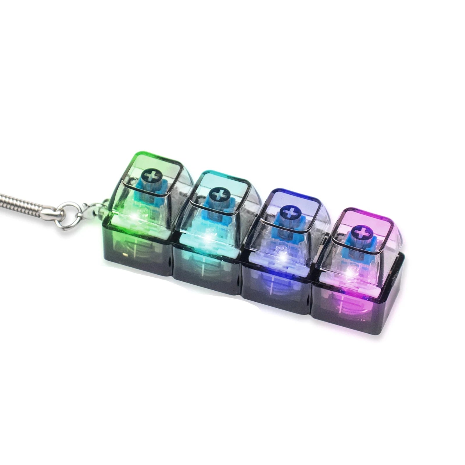 LED Light Keyboard Keychain Fidget Toy Clickable Button Stress Relief Portable Desk Acce detail view