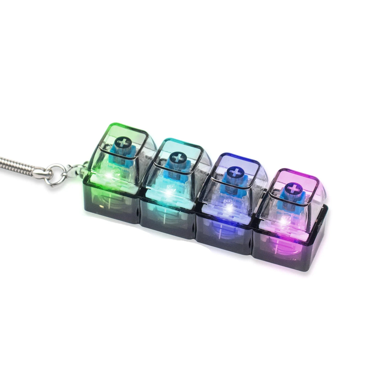 LED Light Keyboard Keychain Fidget Toy Clickable Button Stress Relief Portable Desk Acce detail view