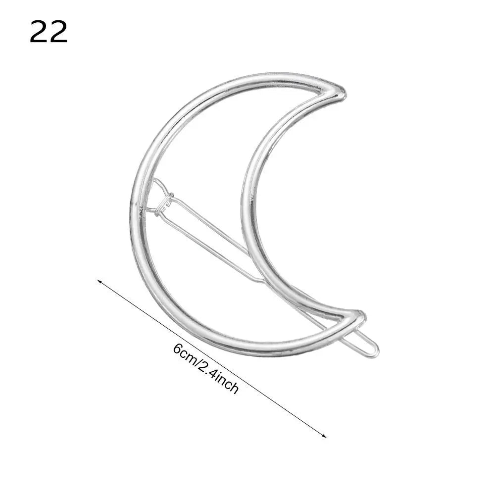 1PC Geometric Ponytail Hairpins Bobby Pins Knot Hair Clip Star Heart Barrettes Metal Hai detail view