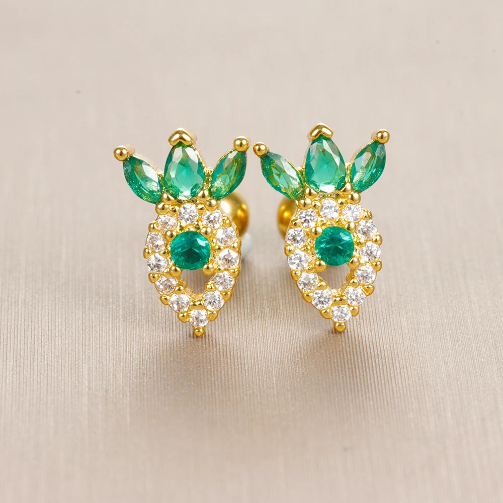 Butterfly Green Stud Earrings Women Stainless Steel additional angle