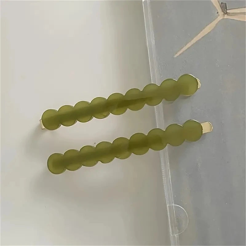 2pcs/set Cute Bobby Pins Acetate Hair Clip Side Pin Colorful Barrettes Lace Wave Geom alternate view