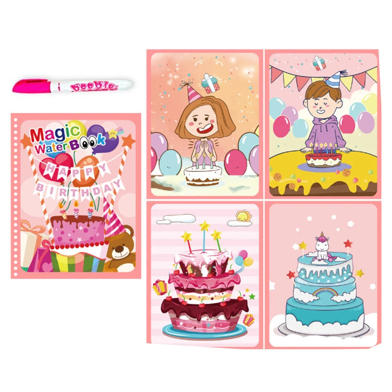 Children Early Education Toys Magical Book with Pen Water Drawing Montessori Toys Gift close-up view