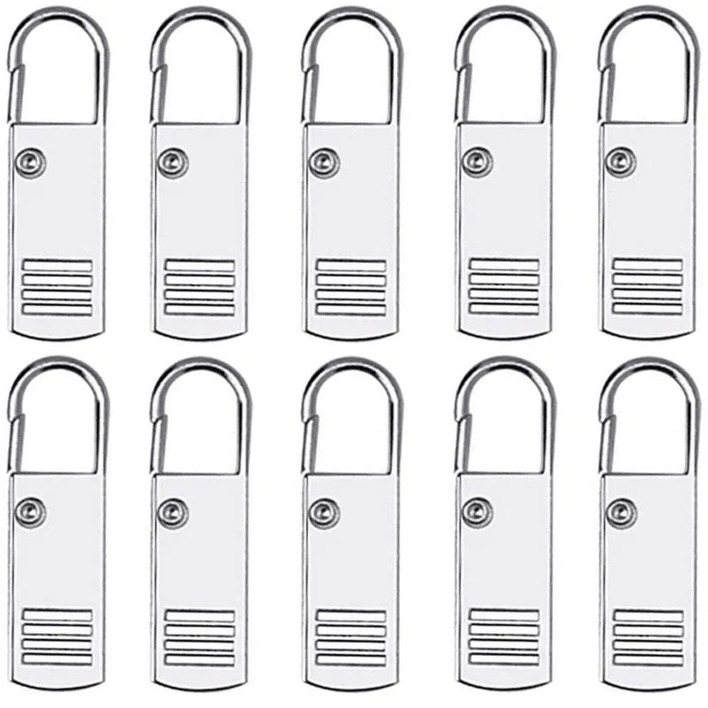 5/10PC Zipper Slider Puller Instant Zipper Repair Kit Replacement Broken Buckle Travel close-up view