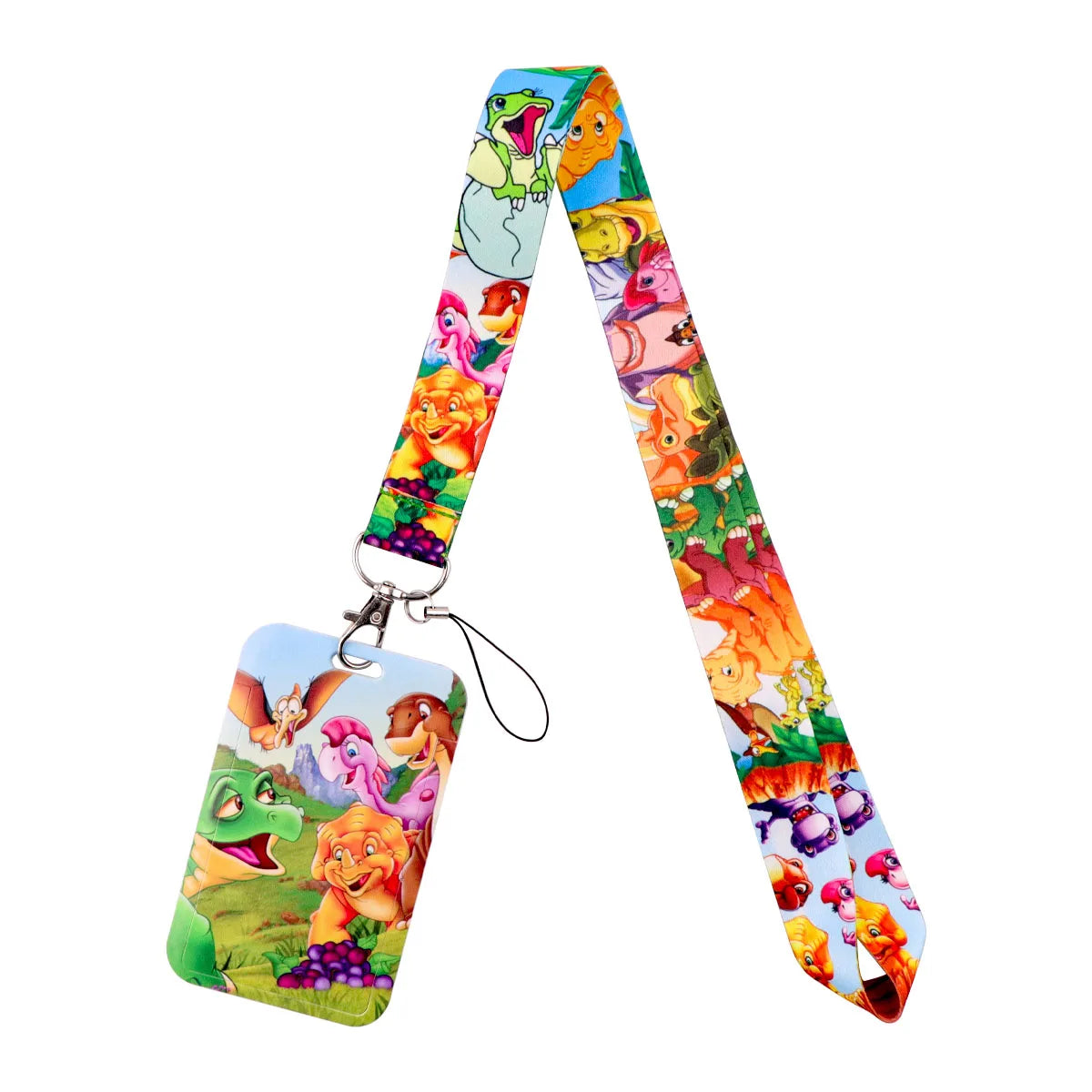 Cartoon Dinosaur Lanyards for Keys Phone Straps ID Card USB Badge Holder Keychain Key close-up view