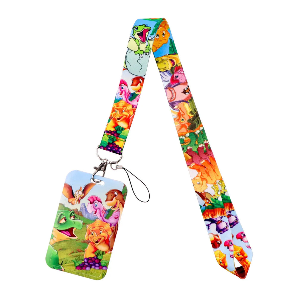 Cartoon Dinosaur Lanyards for Keys Phone Straps ID Card USB Badge Holder Keychain Key close-up view