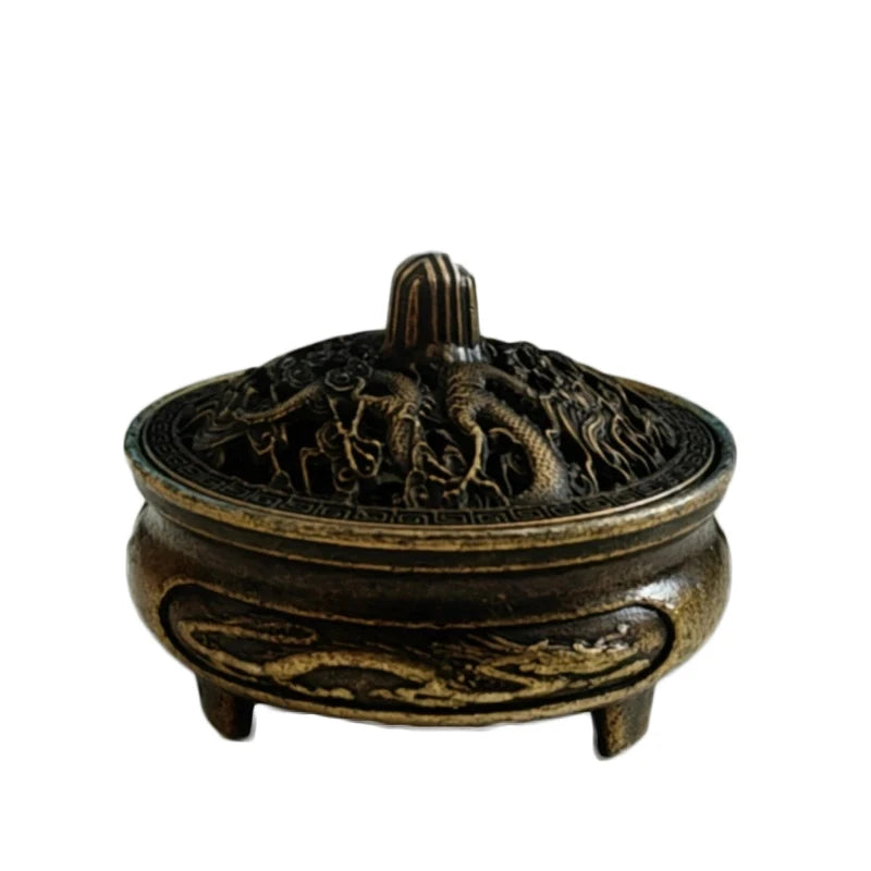 Mini Alloy Antique Three-legged Aromatherapy Stove | DIY Incense Burner for Tea Cerem alternate view