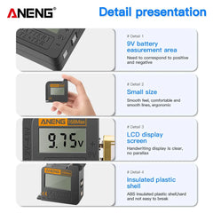 ANENG 168Max High-Precision Digital Battery Tester | Universal Voltage Detector for AA close-up view