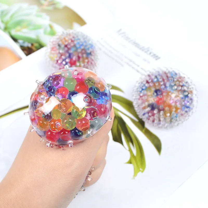 No Net Burr Release Colorful Bead Ball Massage Stress Relief Ball Pinch Music Adult & Child Squeeze