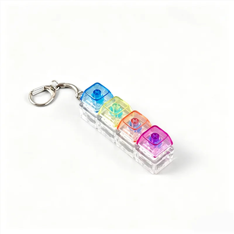 LED Light Keyboard Keychain Fidget Toy Clickable Button Stress Relief Portable Desk A alternate view