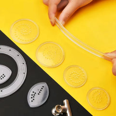 Funny Spirograph Drawing Toys Set Creative Gears Geometry Stencils Painting Template A close-up view