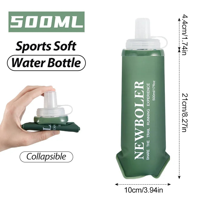 NEWBOLER 300/500/700ml Outdoor Collapsible Silicone Bite Size Water Bottle Running Ca alternate view