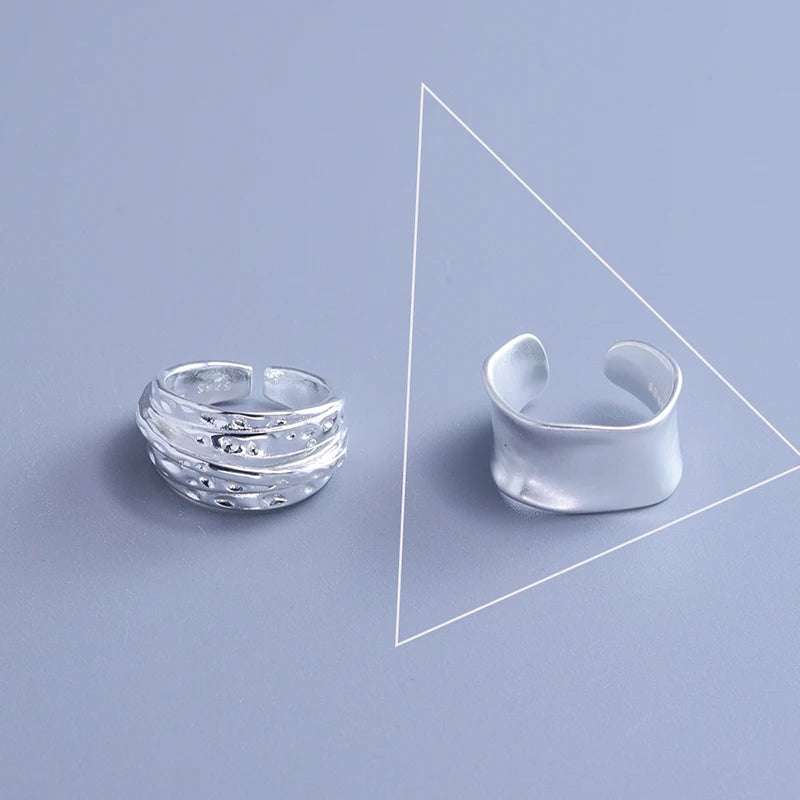 VENTFILLE 925 Sterling Silver Irregular Ring for Women Geometry Versatile Minimalism lifestyle view
