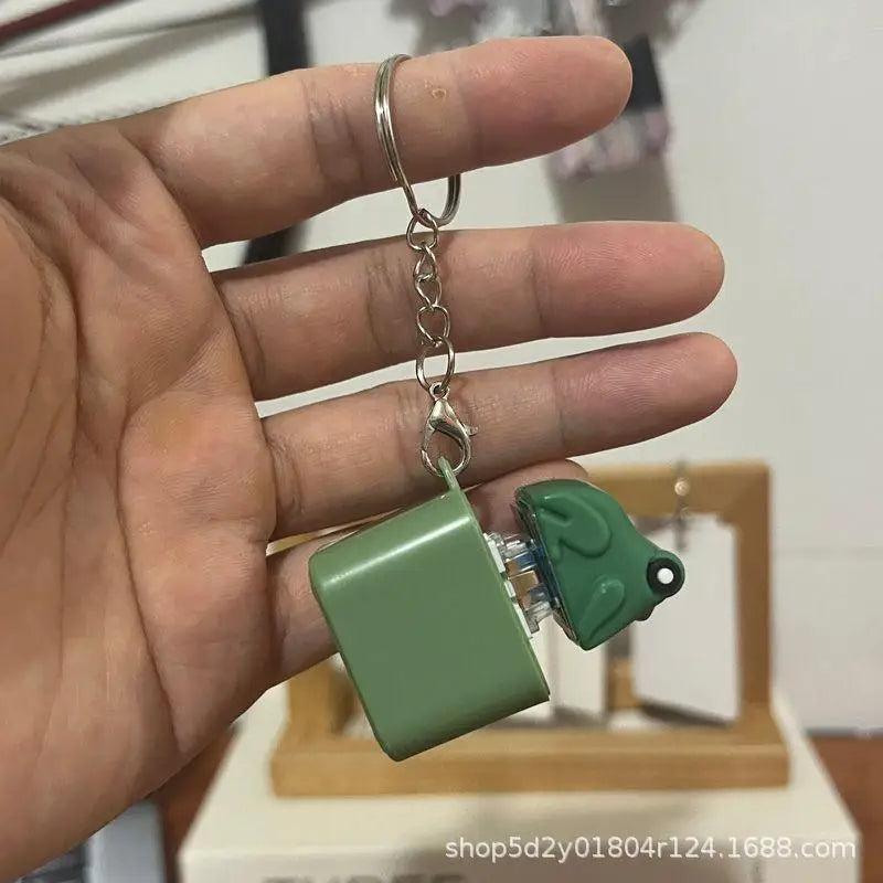 Funny Croaking Frog Duck Keychain Rechargeable Keyboard Fidget Clicker Sound Keyring lifestyle view