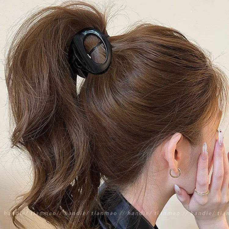 1pc Premium Acetate Hollow Shark Clip 2026 New Back of Head Hair Claw for Women Thin Hair Volumizing