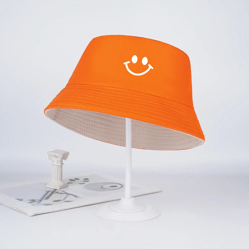 Smiley Face Fisherman Hat for Kids | Cute UV Protective Foldable Sun Hat alternate view