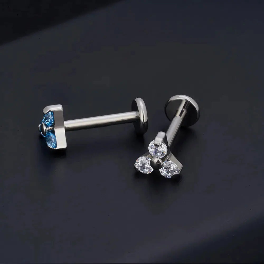 ASTM F136 Titanium Nose Piercing Petal Earrings For Women Labret Lip Rings Goth Ear T lifestyle view