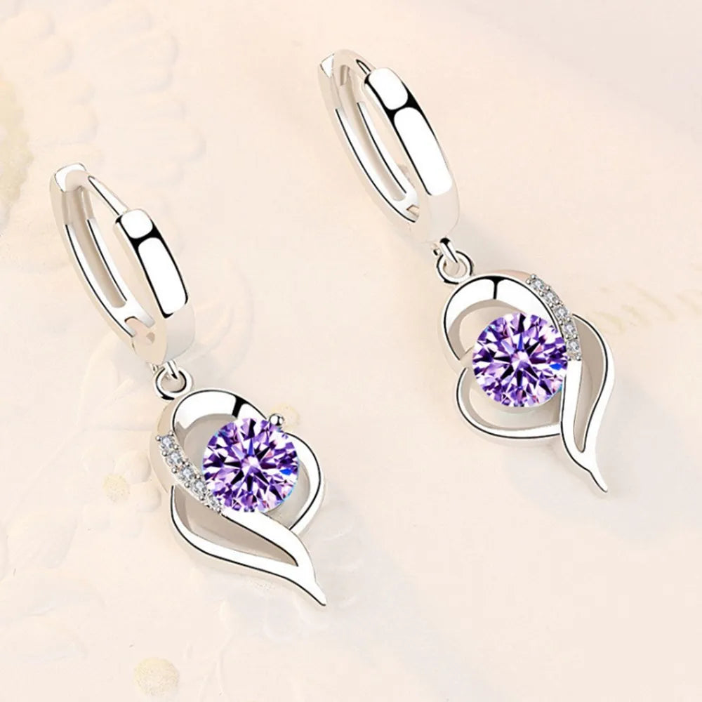 925 Sterling Silver New Woman Fashion Jewelry High Quality Blue Pink White Purple Cry lifestyle view