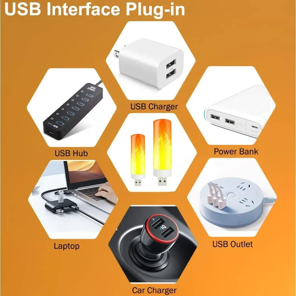 USB LED Flame Light Bulb | Simulated Candle Night Lamp lifestyle view