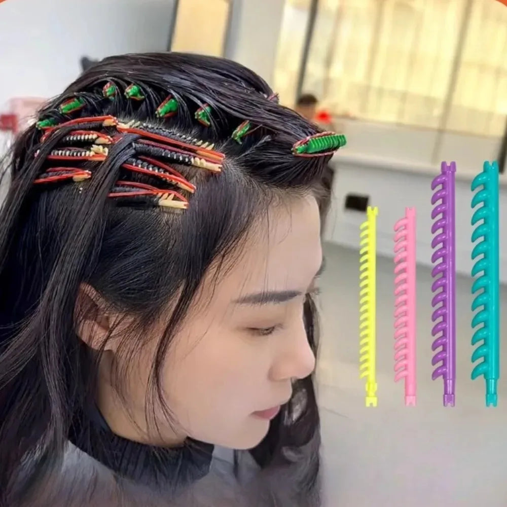20/30pcs Hair Root Perm Rods Bars Curlers with Clips Bangs Volumizing Waves Fluffy Sal close-up view