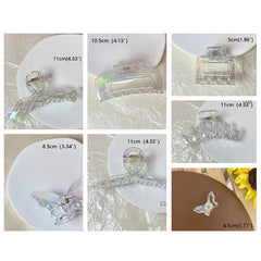 Women Hair Claw Korean Style Transparent Plastic Headband Hairpins Ponytail Claw Clip Crab Hair Accessories Headwear