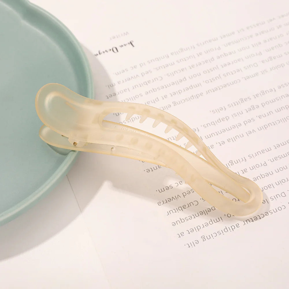 New Acrylic Matte Duckbill Hair Claws Barrettes Bow Solid Color Hair Clips Hair Acces alternate view