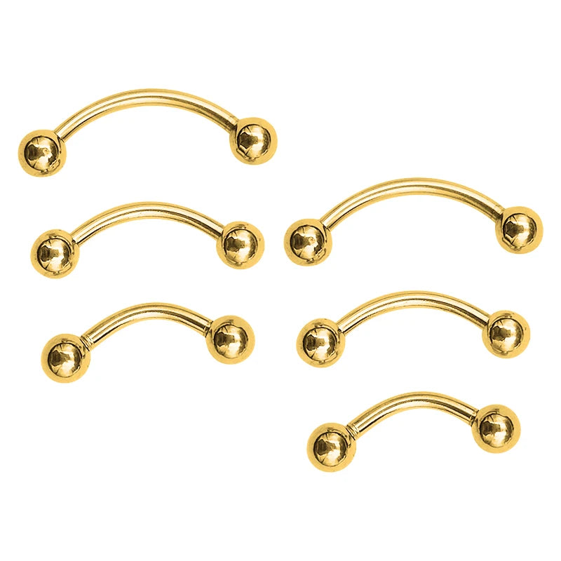 6Pcs Eyebrow Piercing Banana Shape Lip Ring Stainless Steel Curved Barbell Stud Helix Na detail view